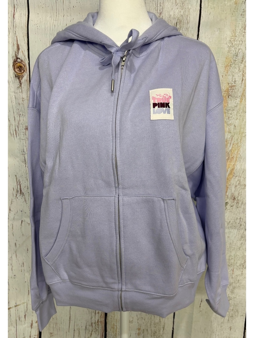 Victoria's Secret PINK Sweet Lavender Campus Fleece Full-Zip Hoodie Size S